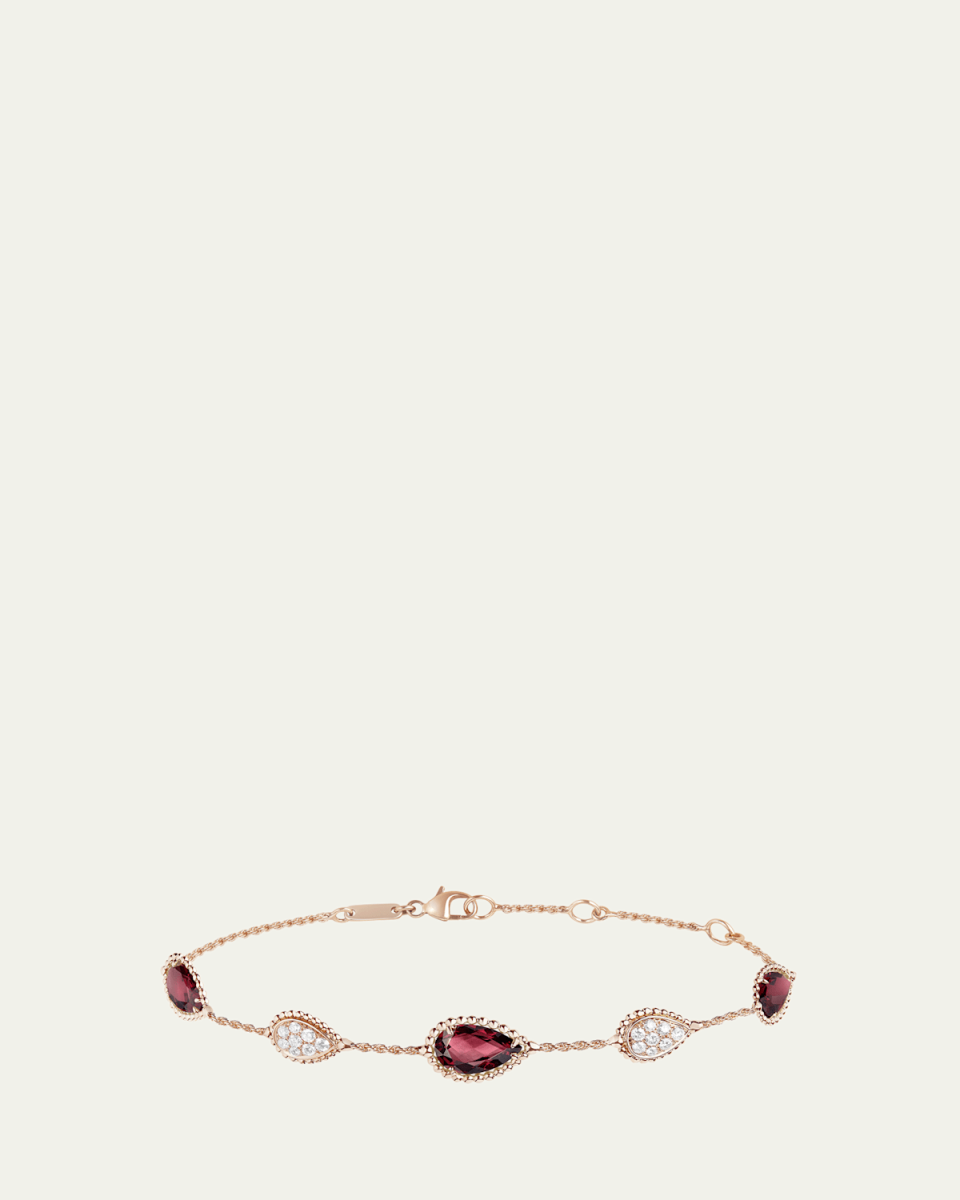 Serpent Boheme 5-Motif Bracelet with Diamonds and Rhodolite Garnets